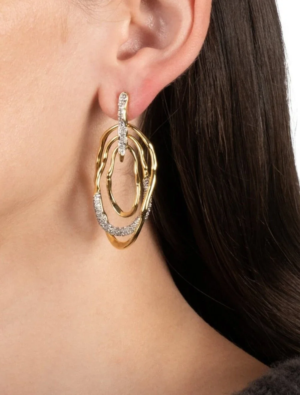 Alexis Bittar Solanales Crystal Pavé Mobile Post Earring